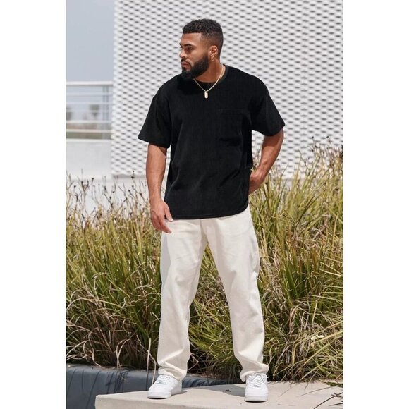 YoungLA Baggy Jeans Mens Sz 34L x 31 Off-white #609 Straight Leg NWT Sold Out - Picture 2 of 14